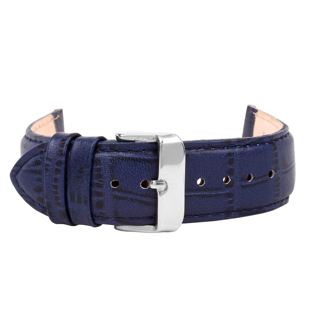 Exelent Leather Mens Replacement Watch Straps Compatible with All Watches with Regular 20 mm Lug Size Blue view 2