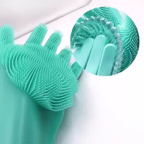 Elecsera Reusable Natural Latex Rubber Dish Washing Gloves view 2