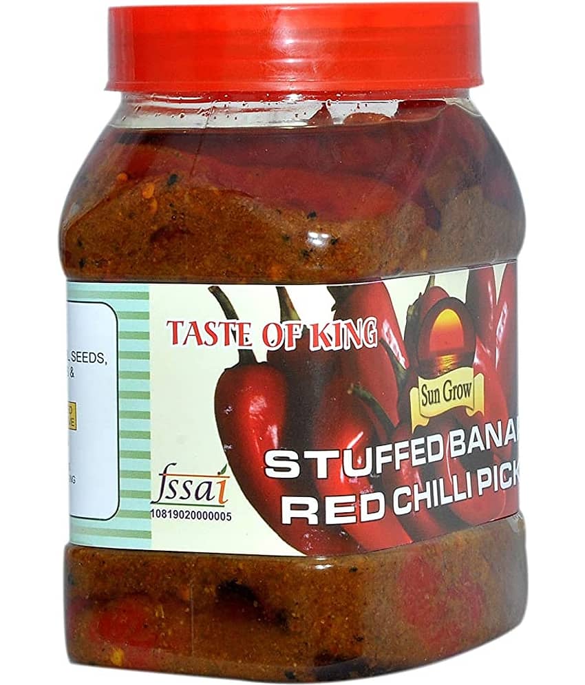 Sun Grow Organic Herbal Stuffed Banarasi Red Chilli Pickle Achaar (Taste of Banaras) Pickle 1 kg view 2