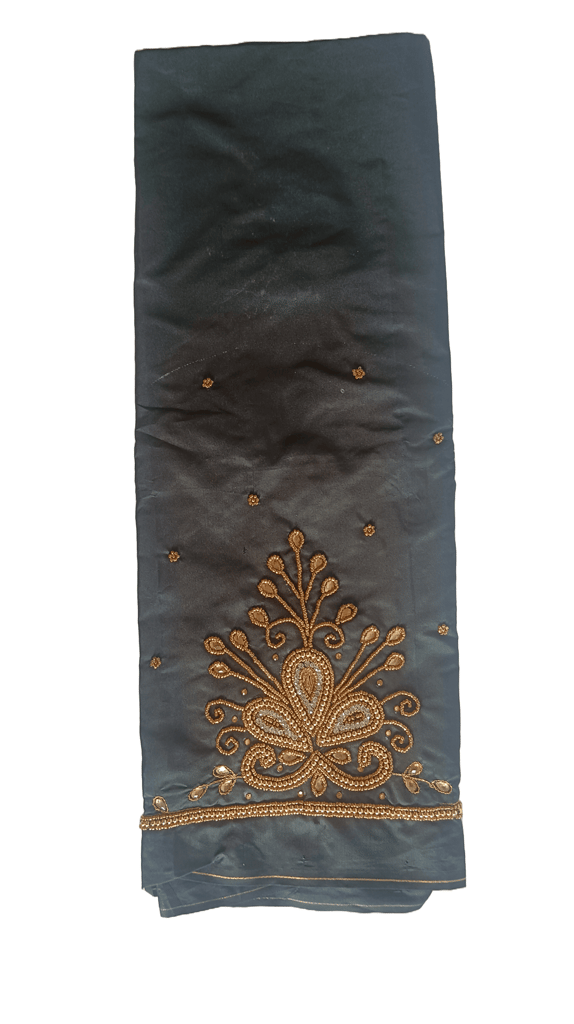 Black blouse with intricate zari and stone embroidery view 2