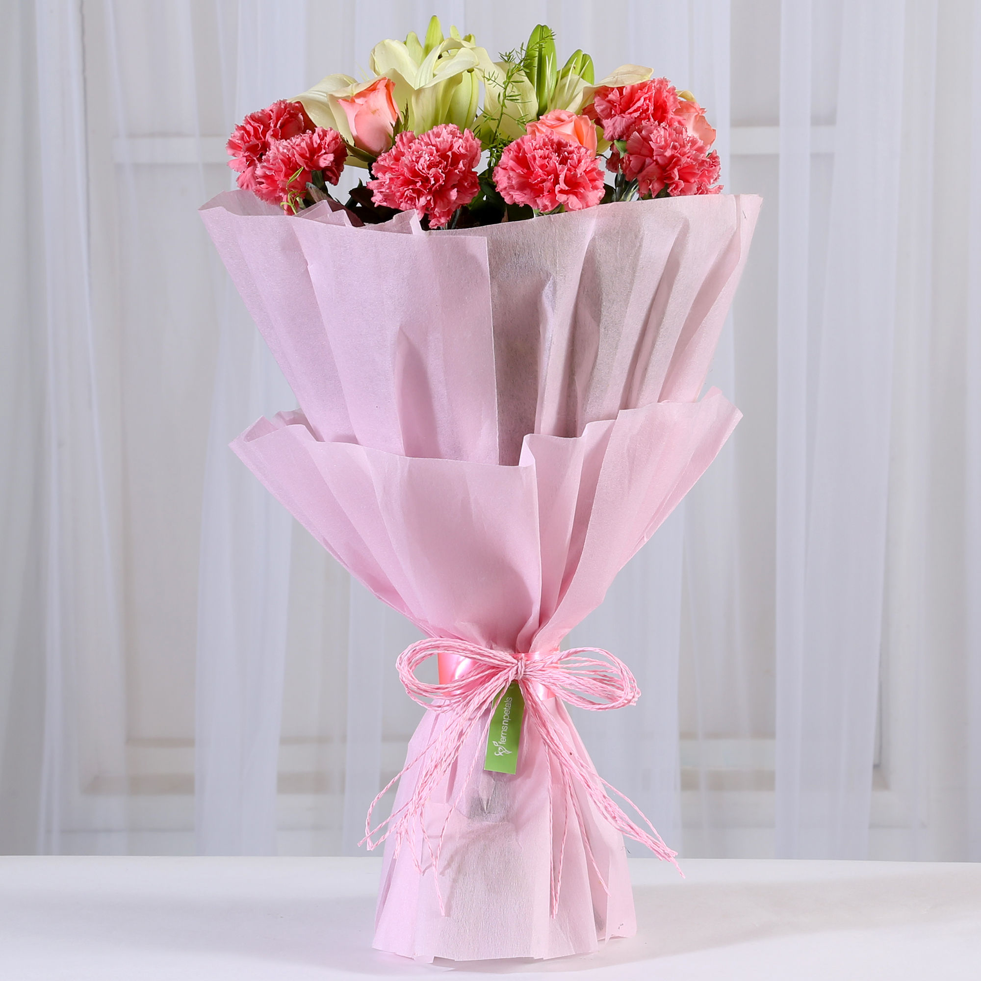 Beautiful Pink Carnation Bouquet view 2