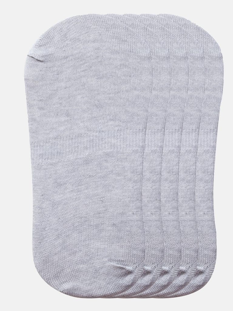 Kolor Fusion Men & Women Light Grey No show Loafer Shoe Liners Socks (Pack of 5) view 2