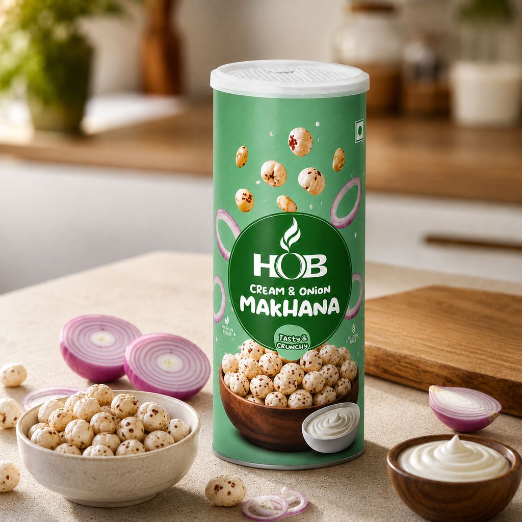 HOB Cream & Onion Makhana 60G view 2
