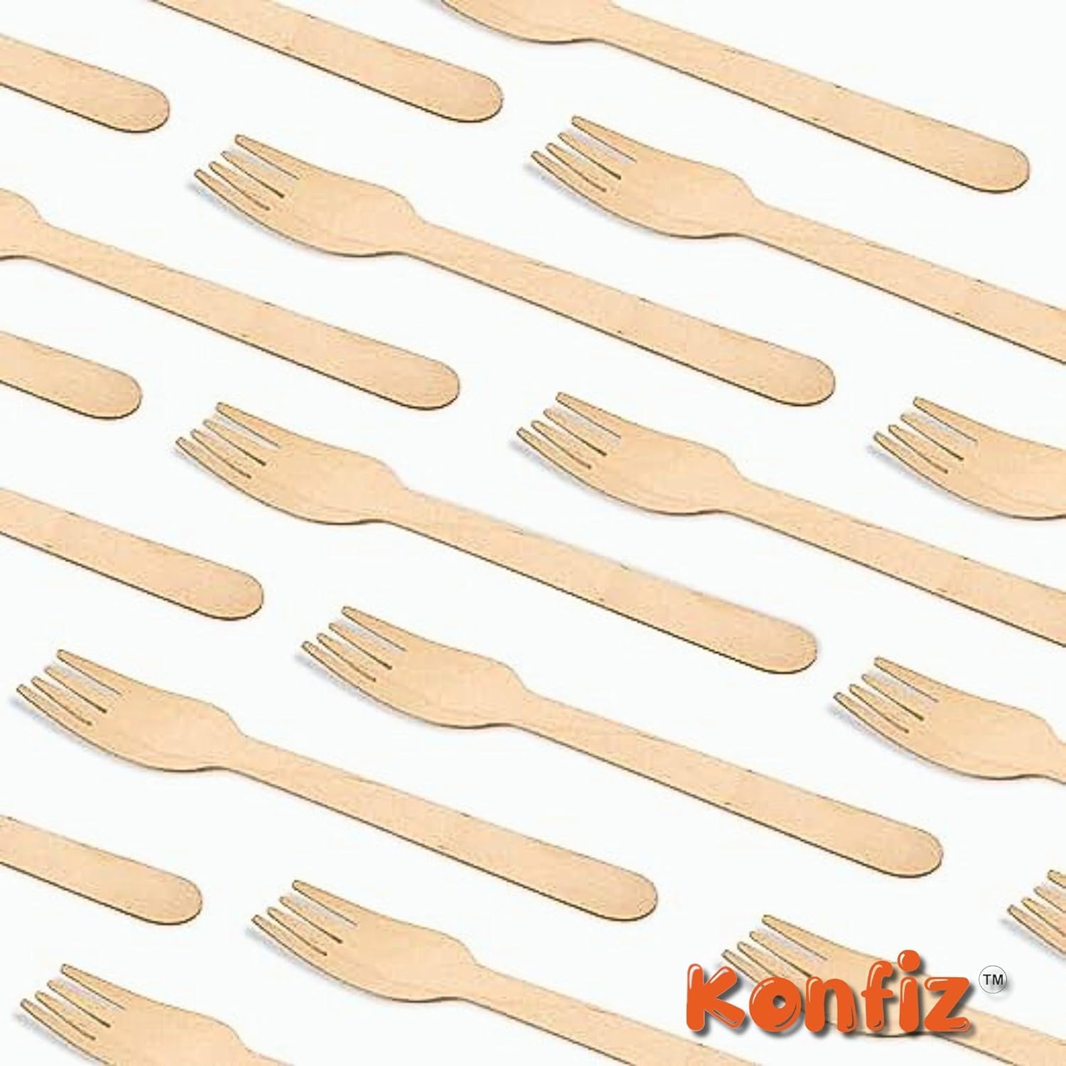 Bio-Degradable Eco Friendly Disposable Wooden Forks For Home Uses, Party & Events, 160 mm (100 Pcs) view 2