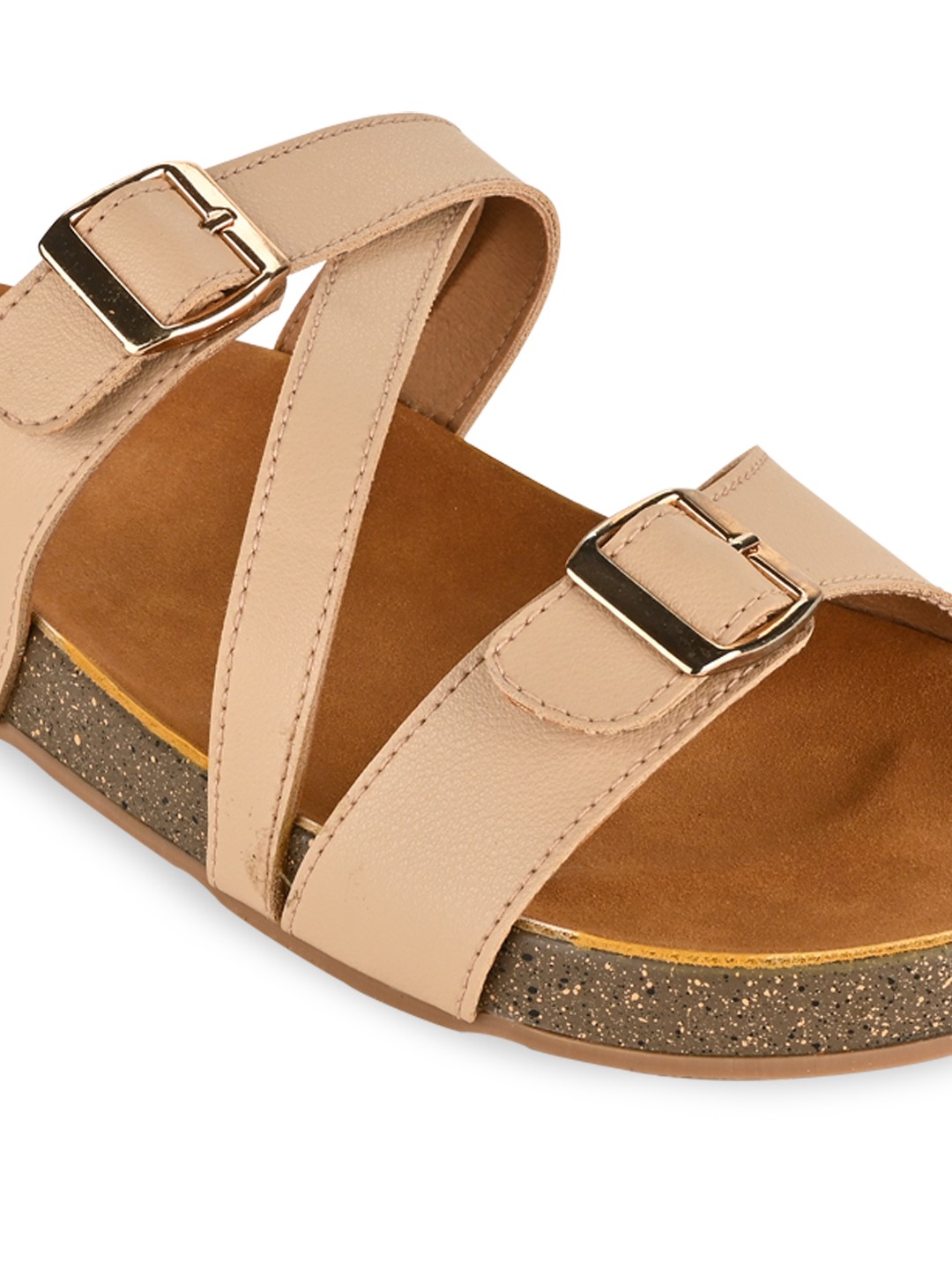 Beige Women Casual Slide Flats view 2