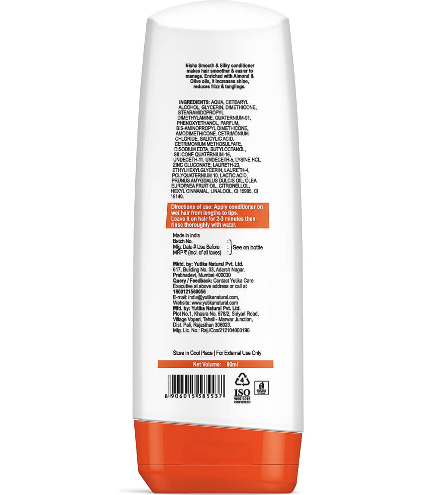 Nisha Hair Conditioner, Smooth & Silky Conditioner with Almond & Olive Actives for Frizzy Hair 80ml Pack of 3 (Bottle) view 2