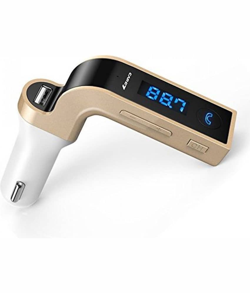 Car Bluetooth Transmitter Device & Mobile Charger CARG7 for Alto, Maruti Swift & All Cars (Golden/Black) view 2