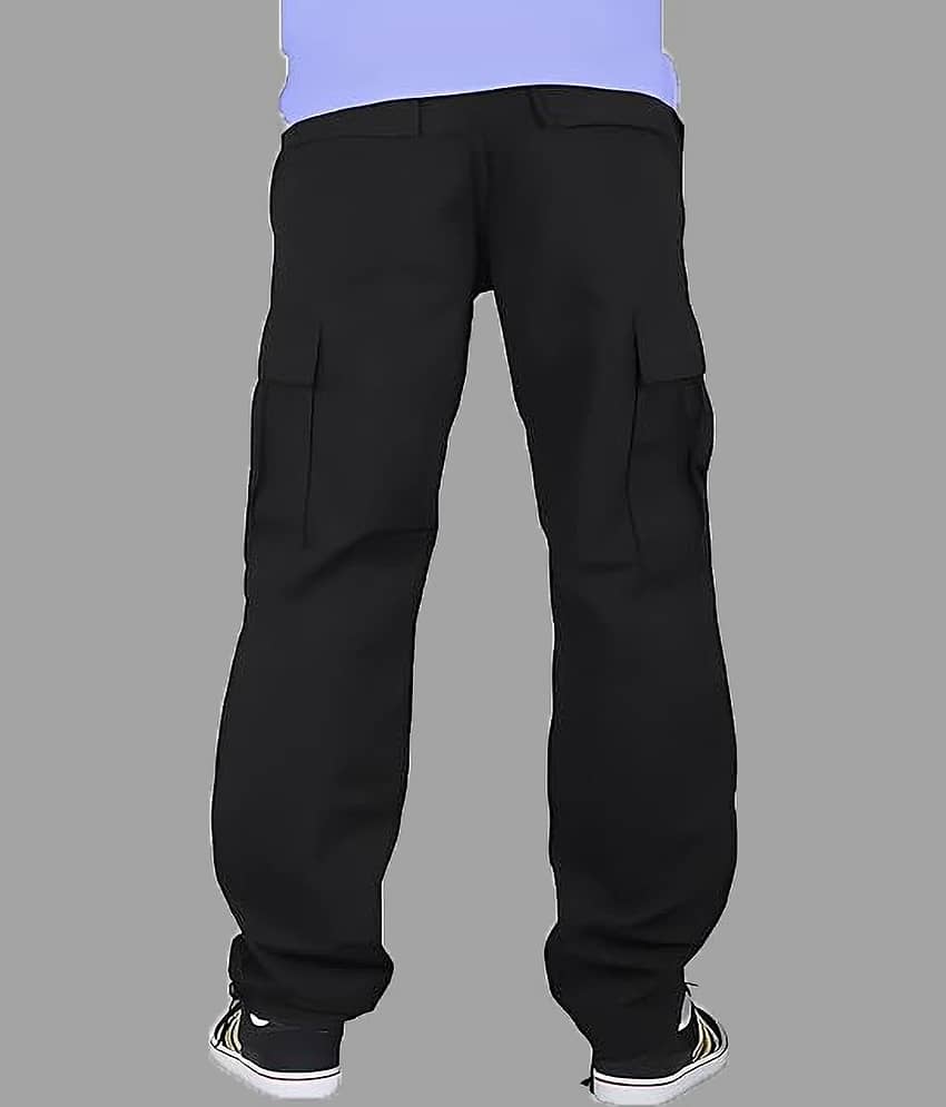 Reoutlook Regular Flat Men's Cargos - Black ( Pack of 1 ) view 2