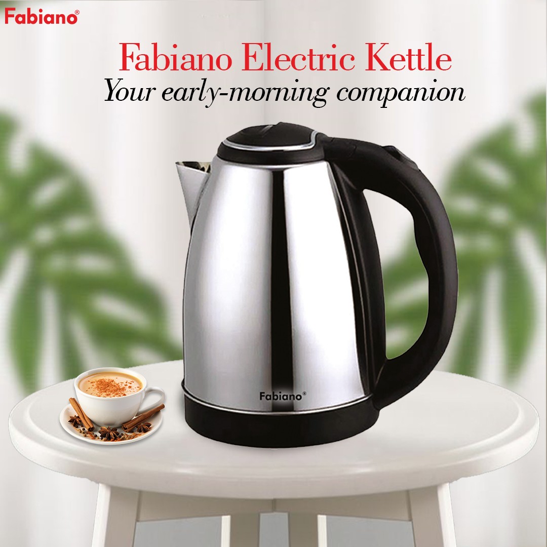 Fabiano Platinum 1.5L Electric Kettle with Stainless Steel Body