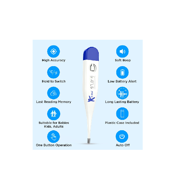 K Life KLT 100 Digital Thermometer with Storage Case White 1 Nos view 2