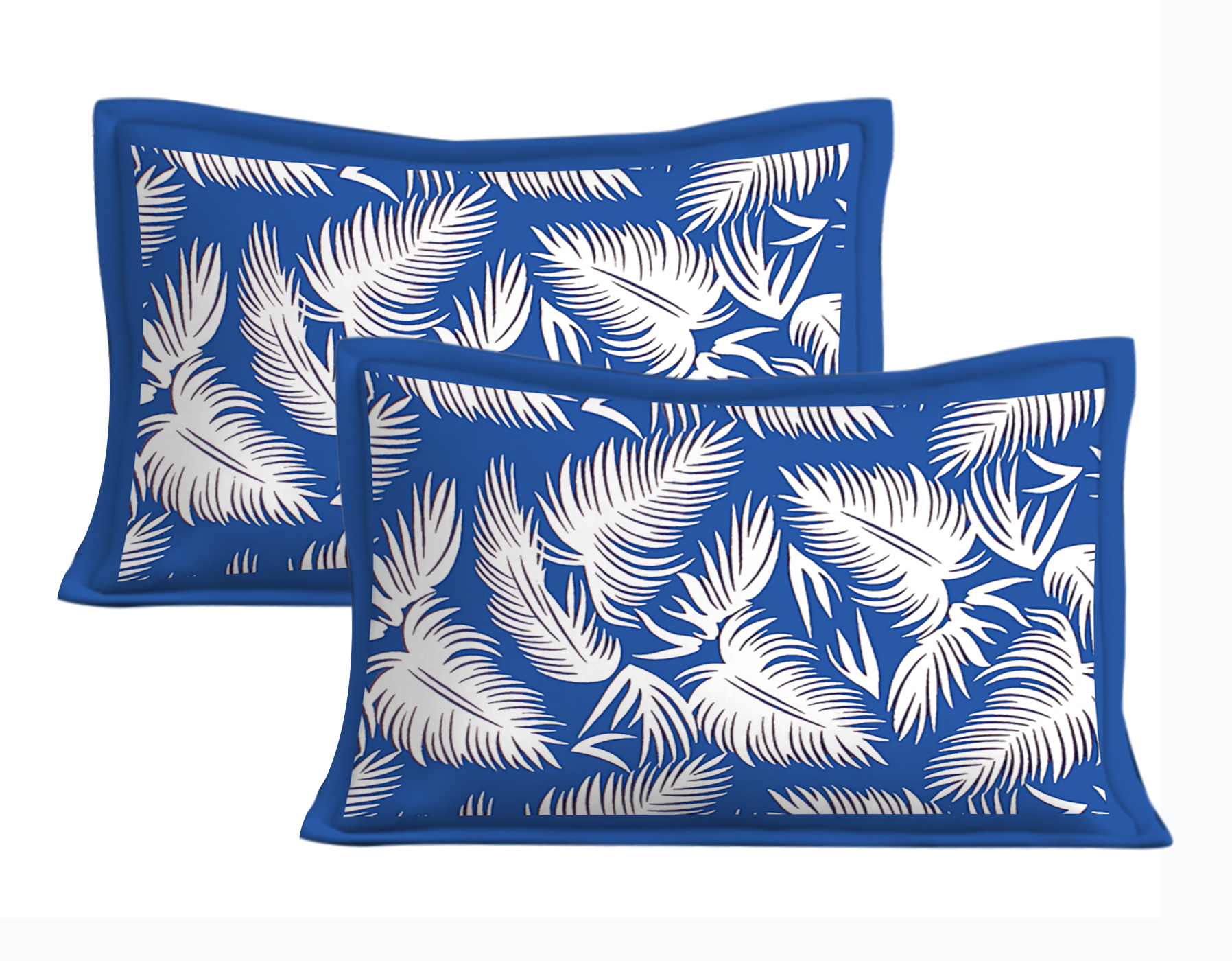 Lali Prints Jaipuri Blue White Floral Cotton 130 TC Queen Bedsheet With 2 Pillow Covers view 2