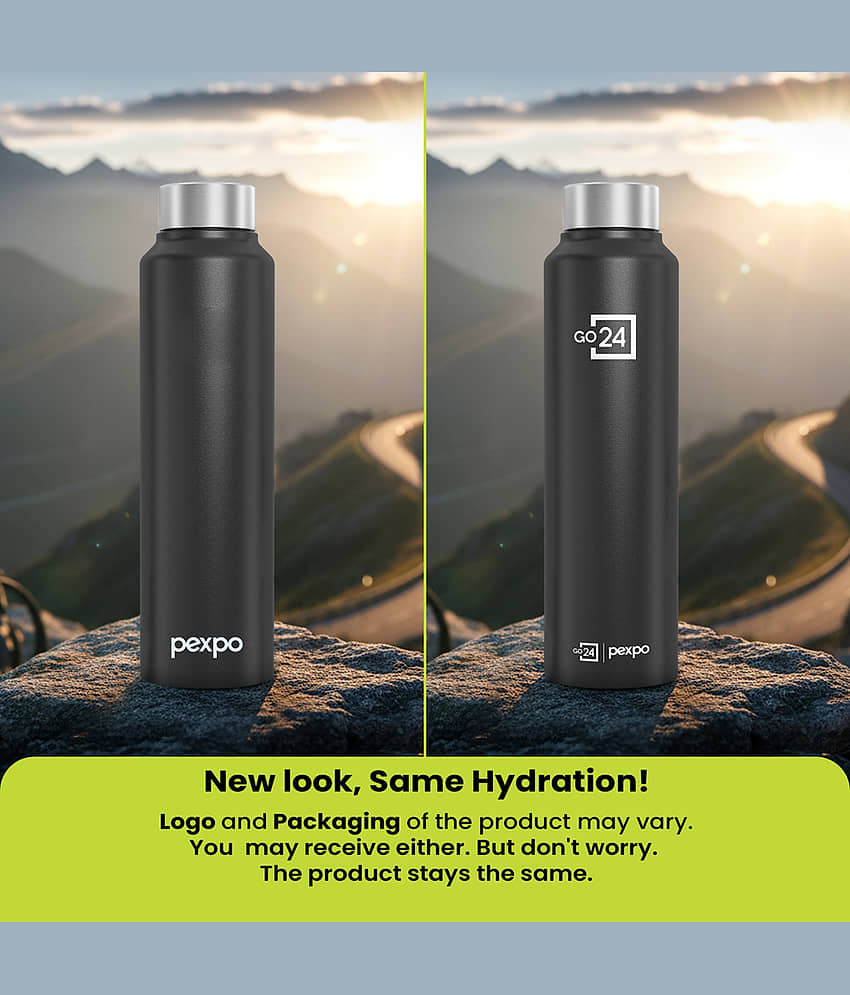 Go24 Chromo Black Stainless Steel Fridge Water Bottle 950 mL ( Set of 1 ) view 2