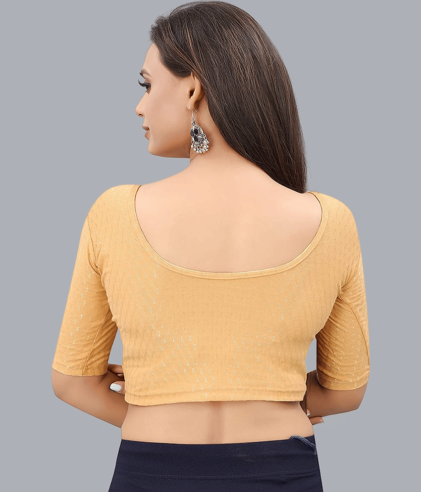 Bulbul Gold Readymade without Pad Shimmer Women's Blouse ( Pack of 1 ) view 2