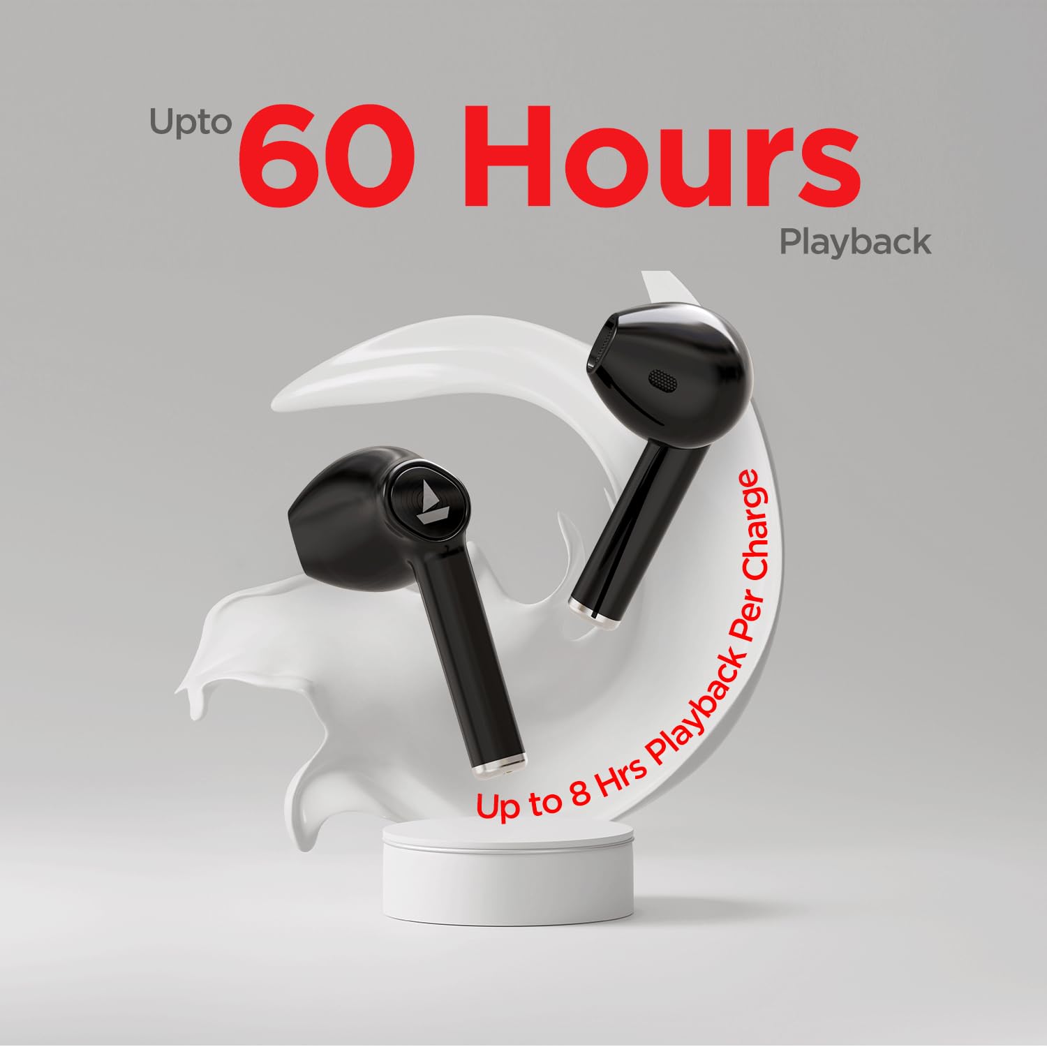 Boat Airdopes 131/8 with 60 Hrs Playback, ASAP Charge Truly Wireless Bluetooth in Ear Earbuds with Mic (Active Black) view 2