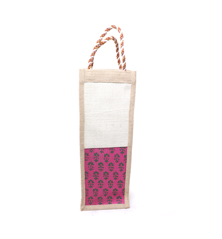 Handcrafted Jute Bottle Bag view 2