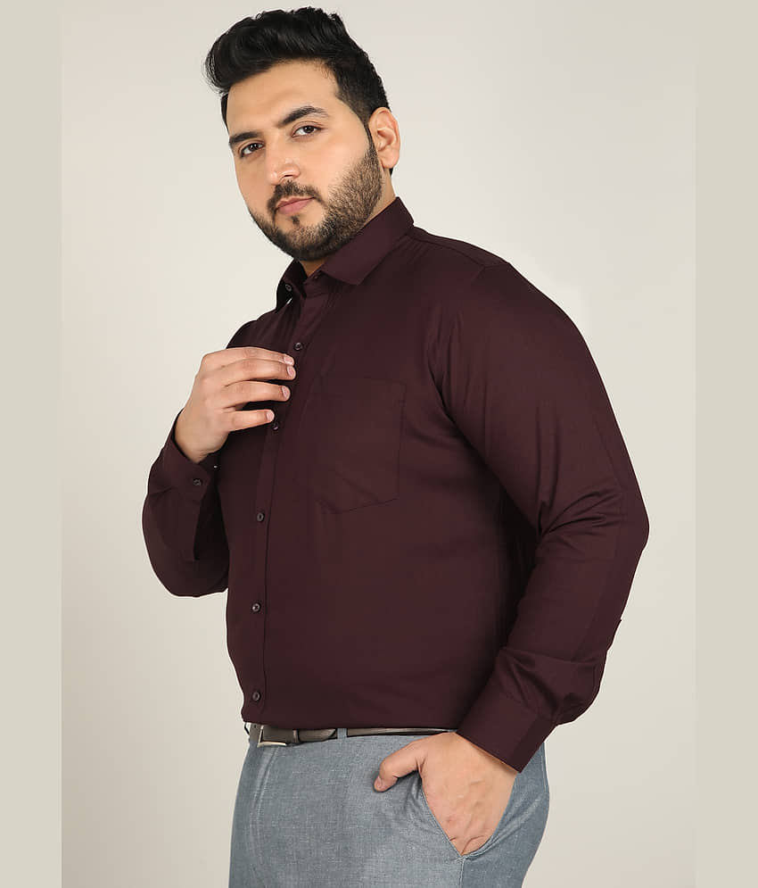 adwynpeter 100% Cotton Regular Fit Solids Full Sleeves Men's Casual Shirt - Maroon ( Pack of 1 ) view 2