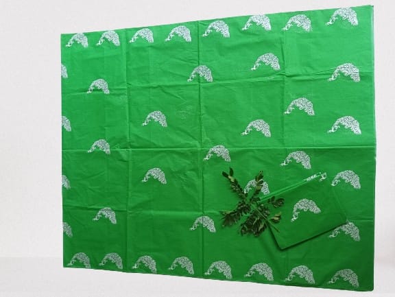 Parrot Green Mekhela Sador view 2