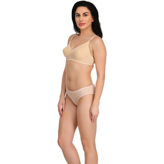 Empisto Branded Skin,Peach Color Cotton Fabric Lingerie Set view 2