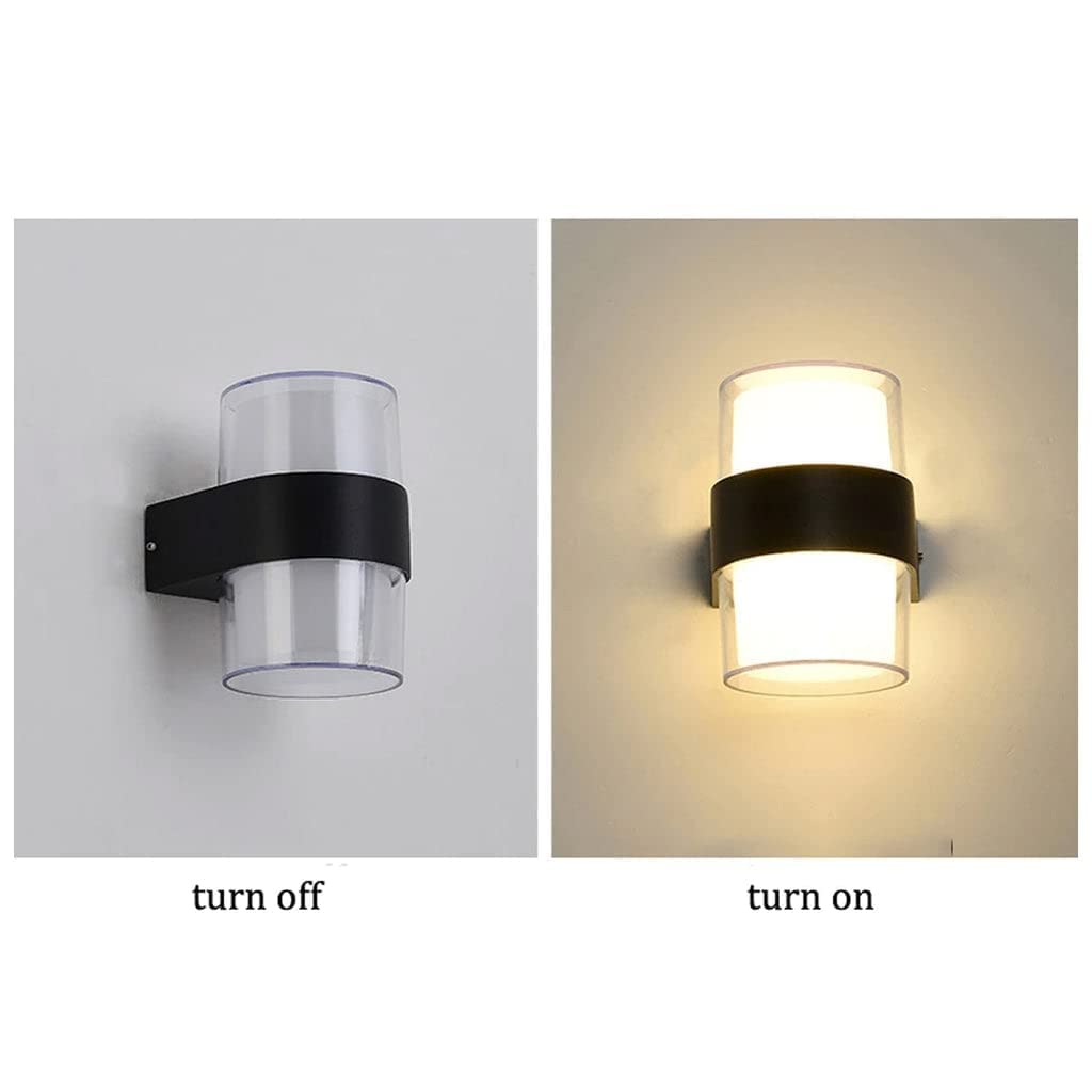 DAYBETTER� Wall Lights - 10W IP65 Waterproof Wall Lamp � Acrylic Round Up Down Fancy LED Light for Wall - Up & Down Wall Lamps - Outdoor Wall Lights for Elevation,Garden & Patio Lights - (Warm)-Pack-1 view 2