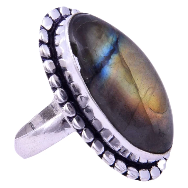 Oval Labradorite Ring For Men And Women(KI_162) by Krishna Impex view 2