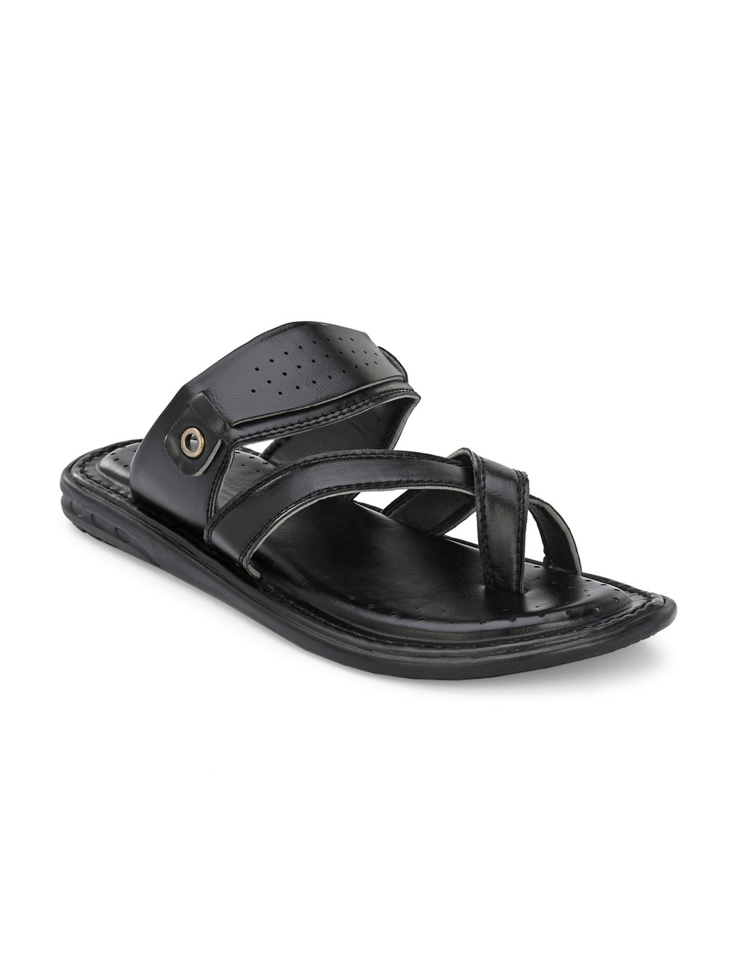 Hirolas® Men's Black Comfortable Office Slippers (HROMSL07BLK) view 2