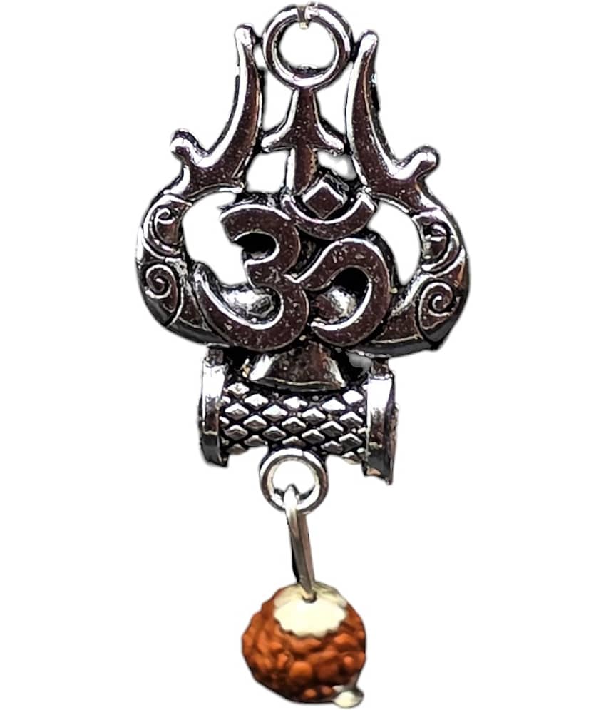 AKLINA Silver Men's Religious Pendant With Chain ( Pack of 1 ) view 2