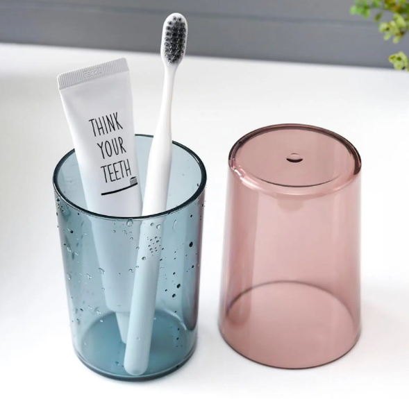 VillWin Toothbrush Holder with 2 Cups | Bathroom Toothbrush Organizer | Multi-Compartment, Dustproof & BPA-Free Brush view 2