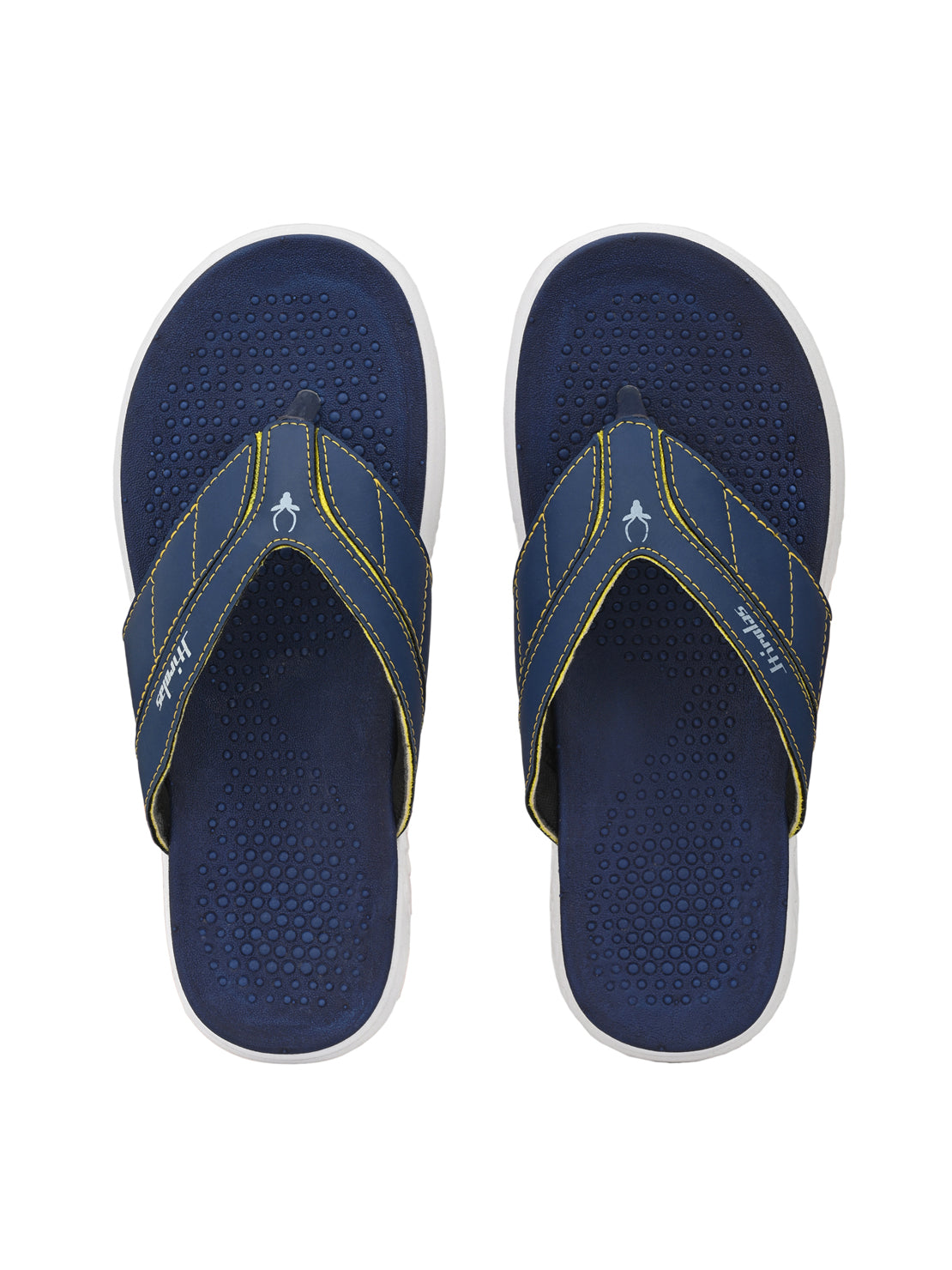 Hirolas® Men's Blue/Yellow CLOUDWALK | Comfortable | Ultra-Soft | Light-Weight | Shock Absorbent | Bounce Back Technology | Water-Resistant Slippers (HROFF24BUY) view 2