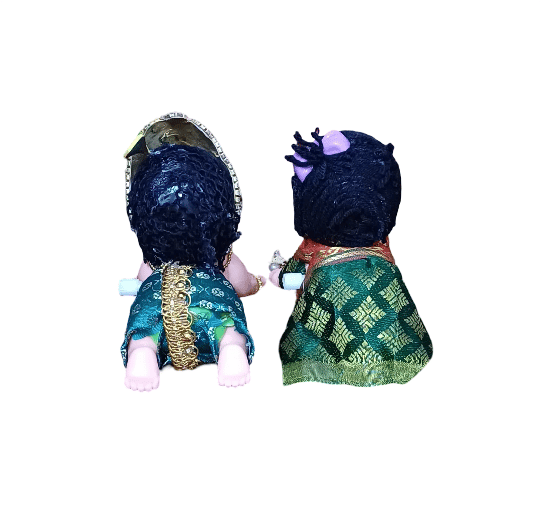 Baby Krishna & Radha Dolls Set - Divine Home Decor view 2
