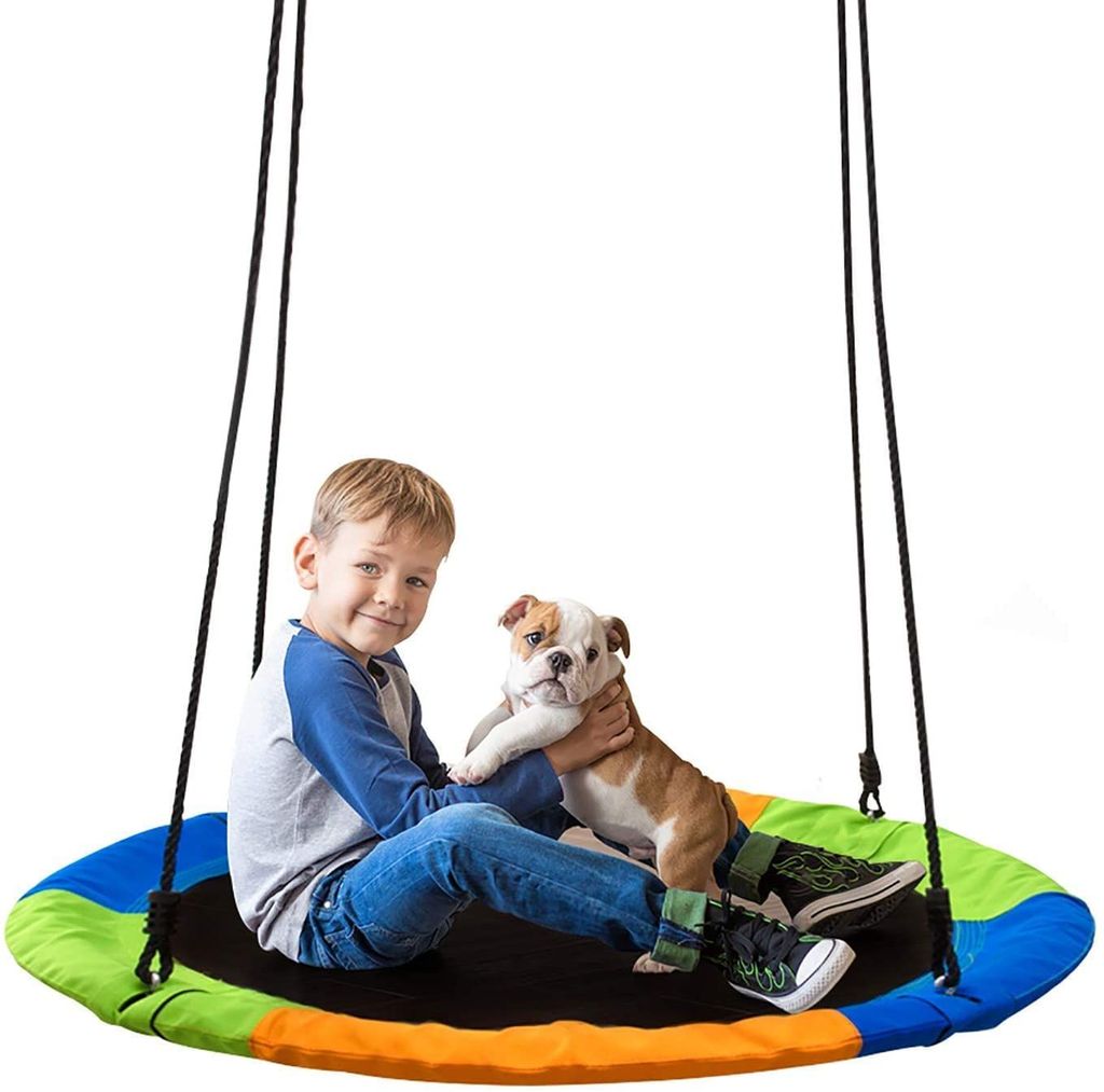 REZNOR Multicolor Swing 40 Inch 85 kg Load Capacity Fabric Includes Hanging Kit for Kids Outdoor Indoor Heavy Duty Safe Durable Swing (pack of 2)