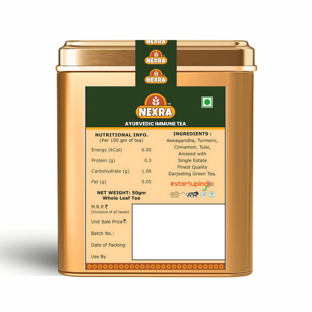 Nexra - Ayurvedic Immune Tea - 50g | Whole Leaf Tea for Natural Immune Support | Herbal Wellness Blend | Boost Immunity and Helps to Promote Overall Health view 2