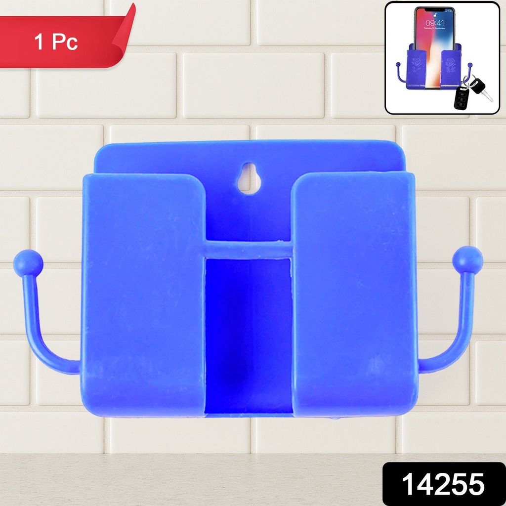 1 Pc Blue Wall mount Mobile Stand With Hook view 2