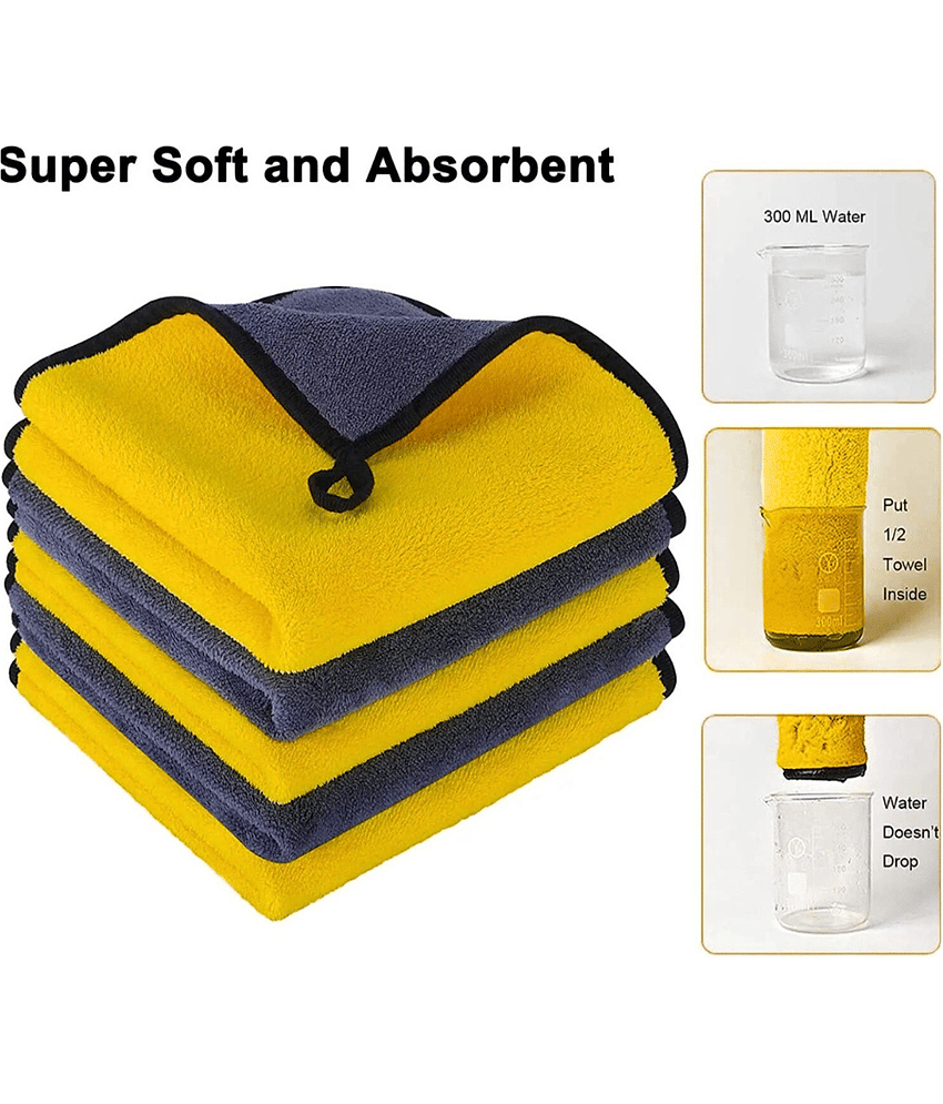 KLEANSHINE Yellow 500 GSM Microfiber Cloth For Automobile ( Pack of 2 ) view 2