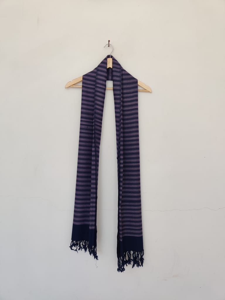 Purple Pink Handwoven Merino Wool Stole view 2