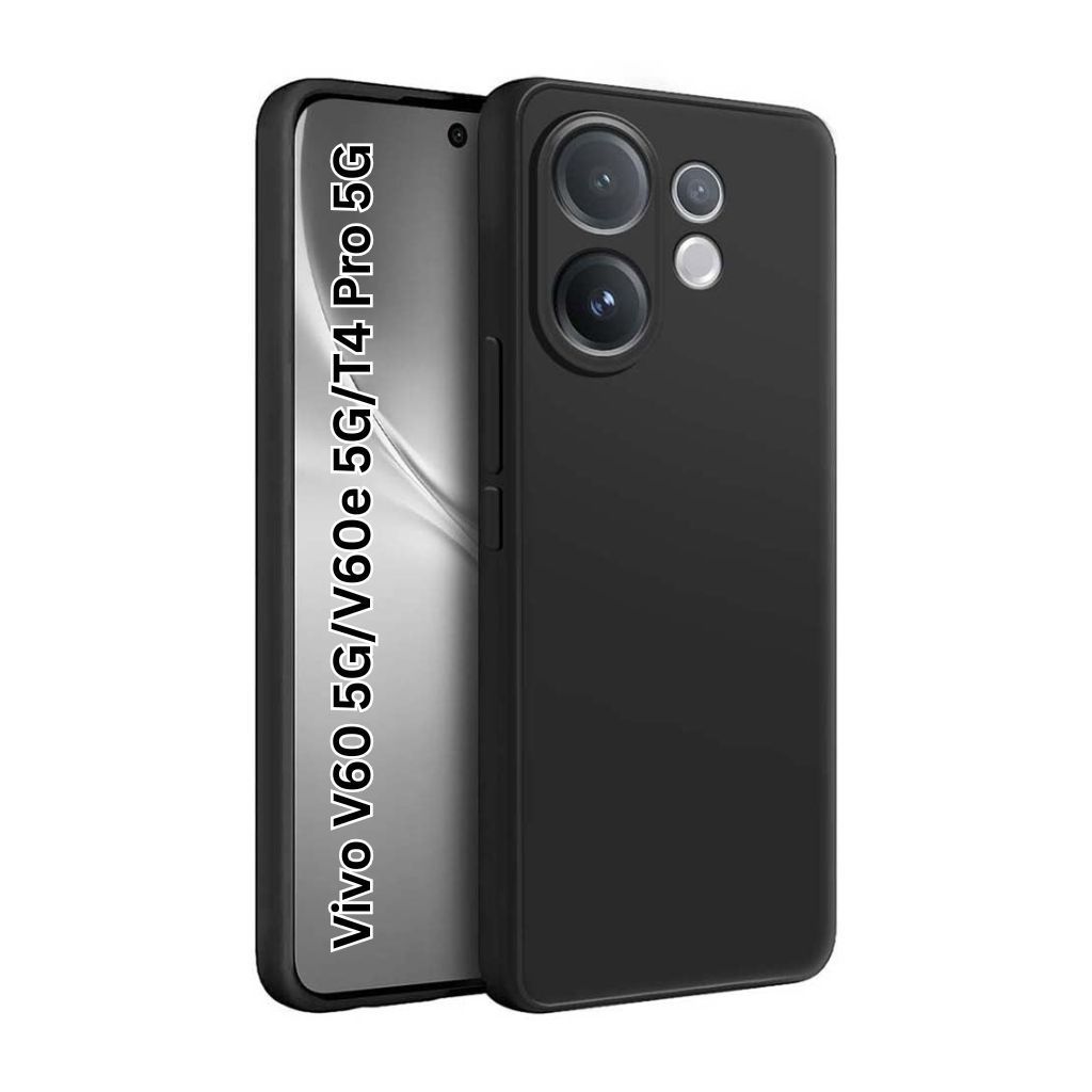 V3Deals Imported OG Silicone Protective Phone Case Compatible for Vivo V60 5G/V60e 5G/T4 Pro 5G, Black, Anti-Scratch, Anti-Fingerprint, Camera Protection view 2