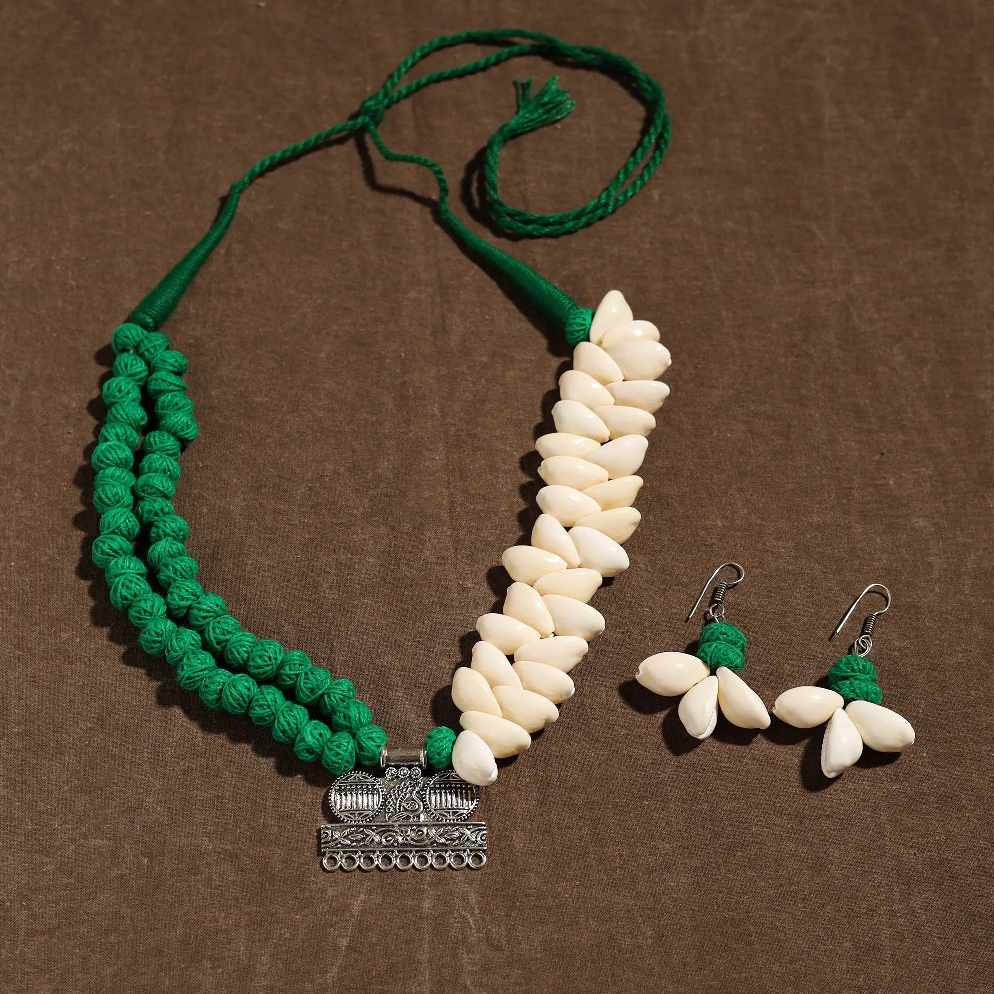 Multicolor - Handmade German Silver Shell Necklace Set 11 view 2