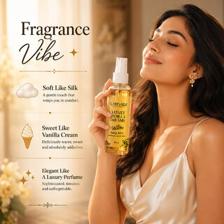 (Set of 2) CareVeda Velvet Vanilla Body Mist for Women, Long-Lasting Fresh Fragrance, Sweet Vanilla Scent, Daily Wear Perfume Mist, 100ml view 2