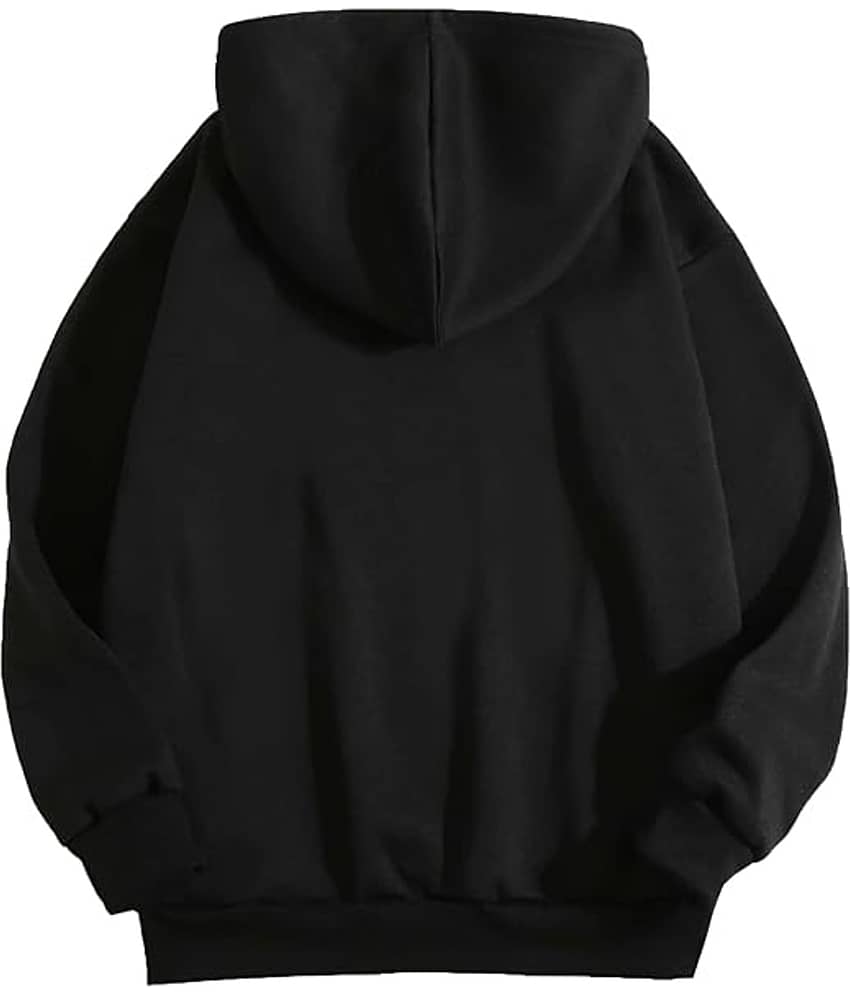 Aura Glam Women Fleece Hooded Sweatshirt For ( Black ) view 2