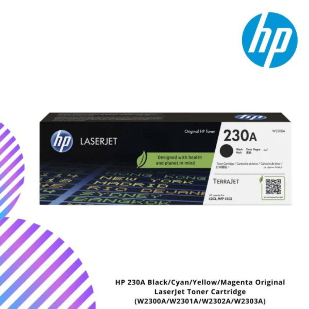 HP 230A Black Original LaserJet Toner Cartridge (W2300A) for Color LaserJet Pro Hp4201 Hp4203 Hp4301 Hp4303 view 2