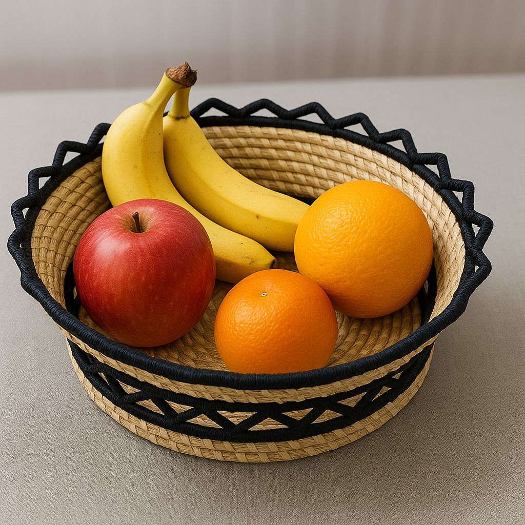 Black Thread Design Tiger Grass Fruit Basket view 2