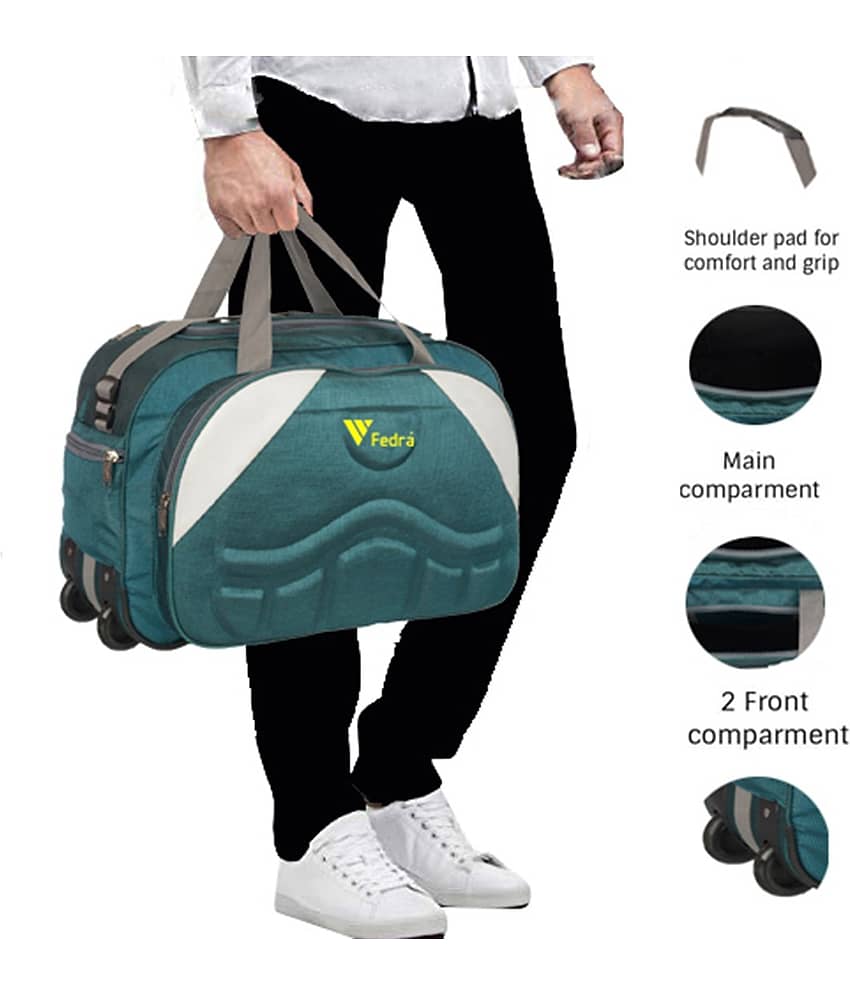 FEDRA - 40 Ltrs Green Polyester Duffle Bag view 2