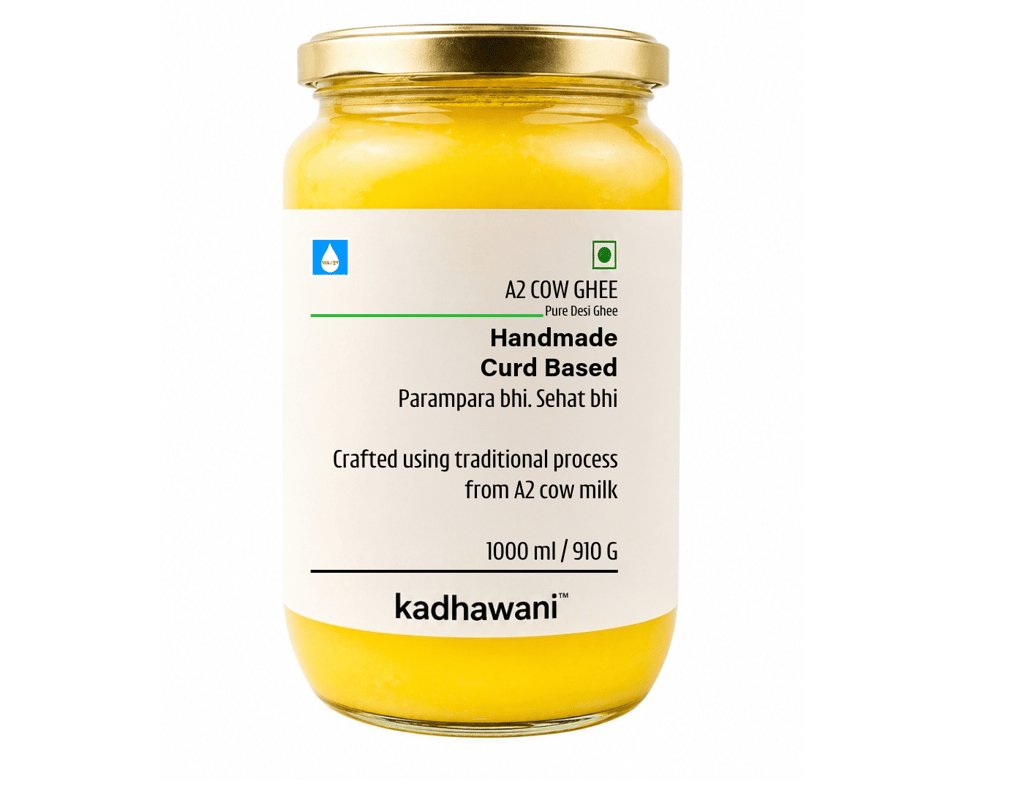 kadhawani Desi A2 Cow Ghee - Traditional Bilona Method | Curd based,danedar Ghee | Grass-fed, Pure and Healthy