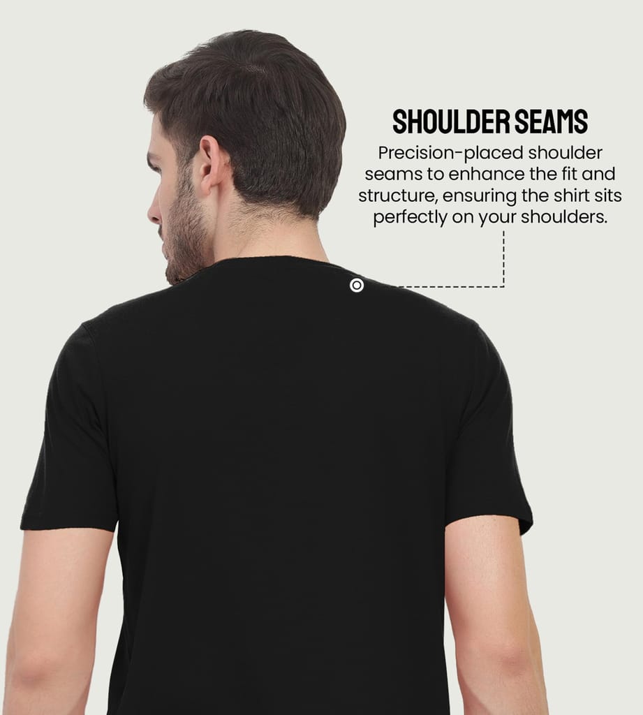 Freecultr Truly Classic Organic Men's Cotton T-Shirt | Solid Round Neck Half Sleeve | Plain Stylish t Shirts | Regular Fit | Casual T Shirt for Man Pack of 1-Carbon Black view 2