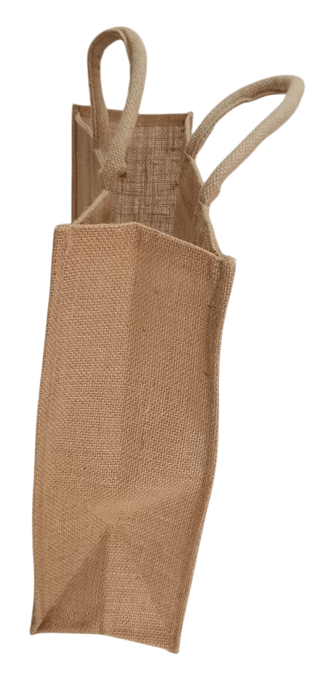Peacock printed jute bag view 2
