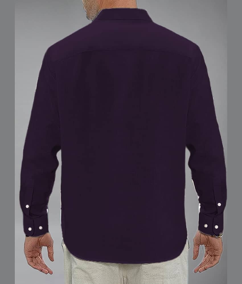 BHUVIKOO Cotton Blend Slim Fit Solids Full Sleeves Men's Casual Shirt - Maroon ( Pack of 1 ) view 2