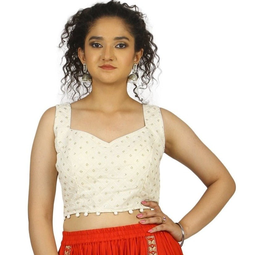TheHangr Dyable White Embroidered Blouse - 36 view 2