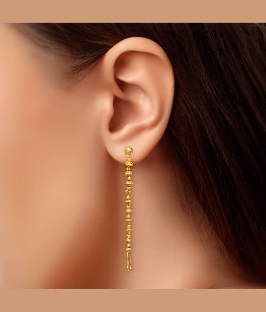 Drashti Collection Golden Threader Earrings ( Pack of 1 ) view 2