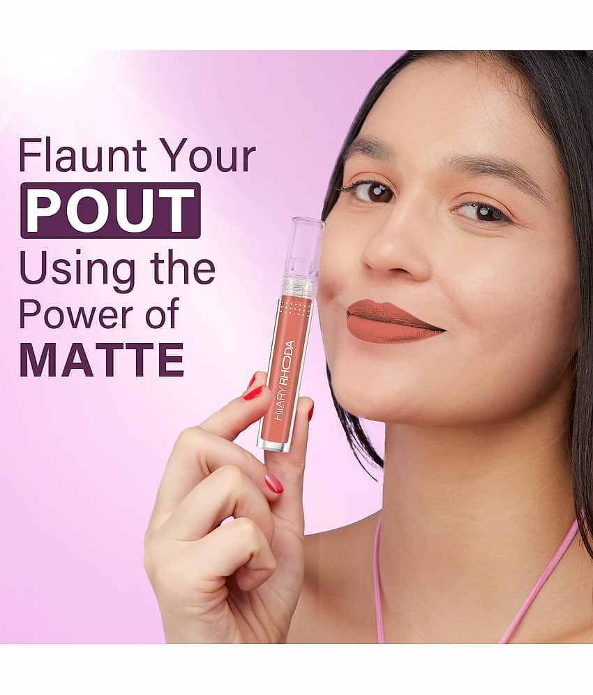 Hilary Rhoda Power Of Matte Liquid Lipstick ,Long Lasting & Smudge Proof - 3ml (Pink Punch) view 2