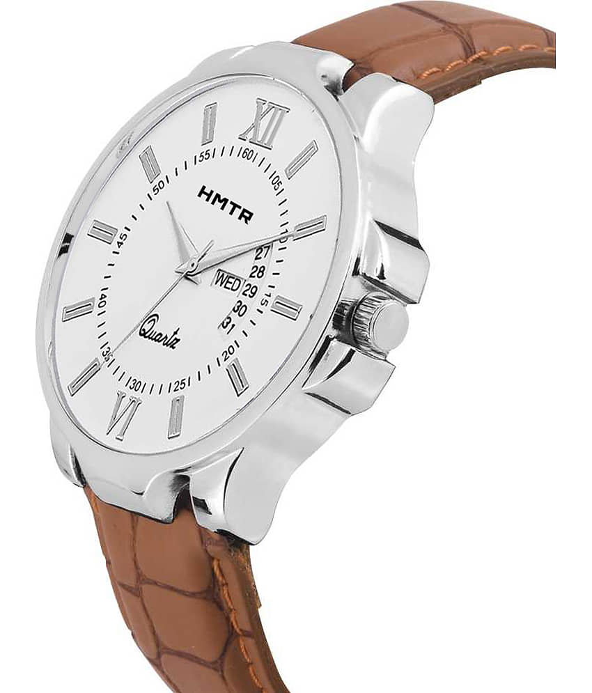 HMTr Brown Leather Analog Men's Watch view 2