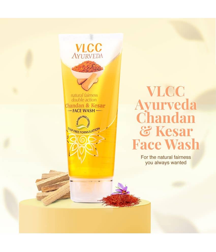 Vlcc Ayurveda Natural Fairness Chandan & Kesar Face Wash ,100Ml(Pack Of 2) view 2